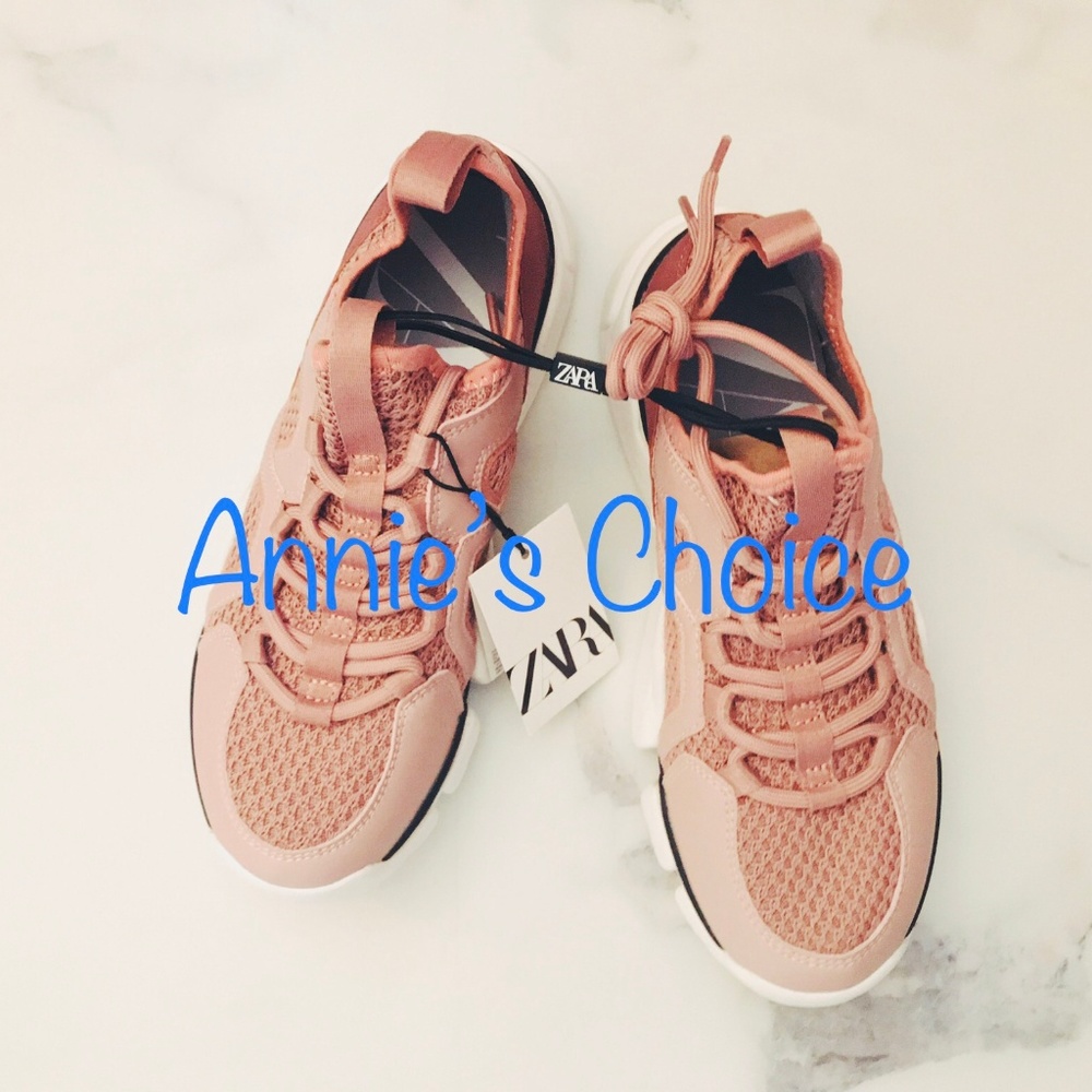 ZARA Split Sole Sneakers:Pink, US 6.5/EUR 37